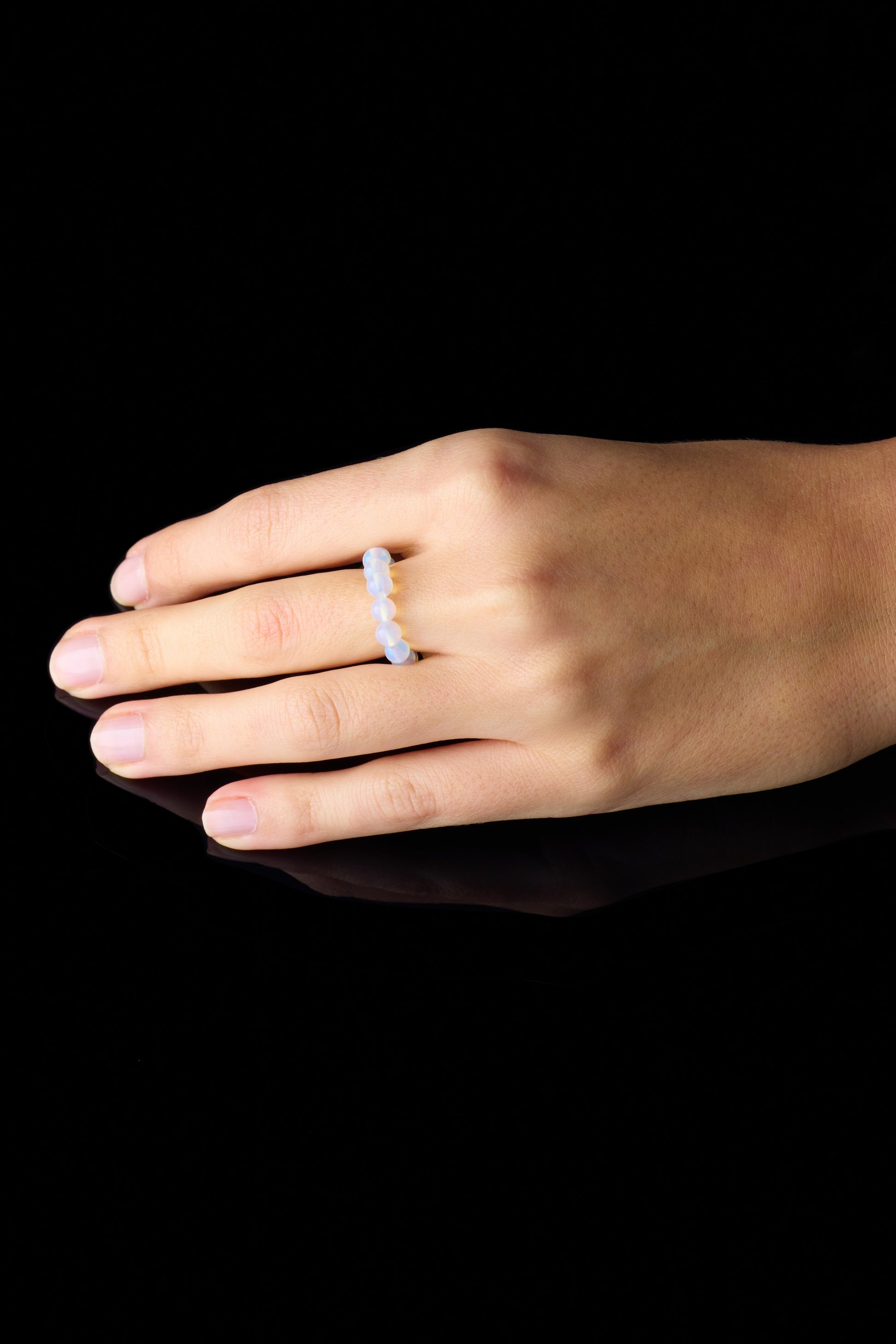 Opal Moon Ring